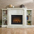 Grenoble White Bookcase/ Electric Fireplace with Remote