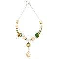 Sterling Silver Gemstone and FW Pearl Necklace (4 mm)
