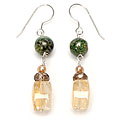 Sterling SIlver Citrine/ Jasper/ Quartz/ Pearl Earrings (4 mm)