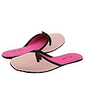 Foot Petals Travel Slipper Rose/Black Grosgrain