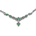 Radiant Genuine Emerald and Sterling Silver Necklace