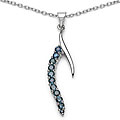 Silver Genuine Blue Sapphire Necklace