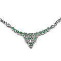 Sterling Silver Genuine Emerald Necklace