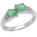 Sterling Silver Genuine Emerald Ring (Ring 7)