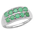 Glorious 1.00ctw Genuine Emerald Silver Ring