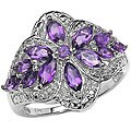 Sterling Silver and Amethyst Floral Ring