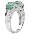 Sterling Silver Emerald Wave Ring