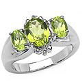 Sterling Silver Peridot White Topaz Ring