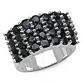Sterling Silver Sapphire Grid Cluster Ring (Size 7)