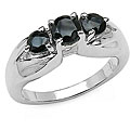 Sterling Silver Sapphire 3-stone Ring (Size 7)