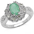 Sterling Silver Emerald White Topaz Ring