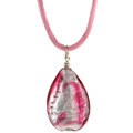 Genuine Murano Glass Pink Teardrop Necklace