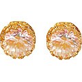 14k Yellow Gold Mercury Mist CZ Earrings