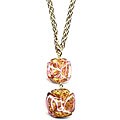 Goldtone Pink Genuine Murano Glass Flower Necklace