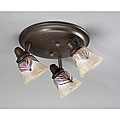 Artglass Tannery Bronze Finish Flush Mount Light