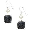 Sterling Silver Labradorite and Freshwater Pearl Earrings (5 mm)
