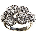 14k White Goldplated CZ 'Tree of Life' Ring