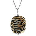 Genuine Murano Glass Tiger's Print Oval Necklace