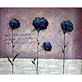 'Blue Blossoms' Hand-painted Canvas Art