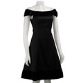 JS Collections Women's Taffeta and Velvet Dress