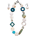 Seashell and Turquoise Necklace and Earring Set