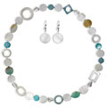 Seashell and Turquoise Necklace and Earring Set