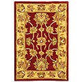 Hand-tufted Heritage Kerman Red Gold Wool Rug (2' x 3')