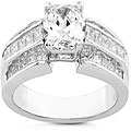 Platinum 2 7/8ct TDW Certified Oval Diamond Ring (J, SI2)