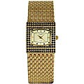 Helbros Women's EXL Black Crystal Goldtone Watch