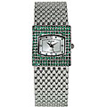 Helbros Women's EXL Green Crystal All Steel Watch