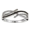 10k Gold 1/4ct TDW Black and White Diamong Ring (J, I2)