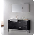 Serio Marble Top Oak Wood Bathroom Vanity Set