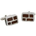 Sterling Silver Cement Window Pane Cuff Links
