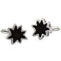 Sterling Silver Black Cement 'Pow' Cuff Links