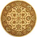 Hand-tufted Heritage Kerman Ivory Brown Wool Rug (6' Round)