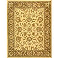 Hand-tufted Heritage Kerman Ivory/ Brown Wool Rug (6' x 9')