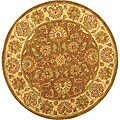 Hand-tufted Heritage Kerman Brown/ Ivory Wool Rug (6' Round)