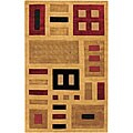 Cream Hand-knotted Wool Rug (5'6 x 8')