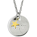 Sterling Silver 'Dream' Medal with Star Charm Necklace