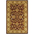Hand-tufted Heritage Kashan Red Ivory Wool Rug (4' x 6')
