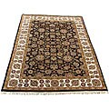 Indo Mahal Black/ Ivory Rug (6' x 9')