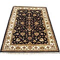 Indo Mahal Black/ Ivory Rug (6' x 9')