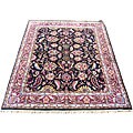 Indo Sarouk Black/ Red Wool Rug (8' x 10')