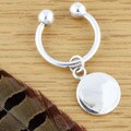 Sterling Silver Round Tag Keyring (Mexico)