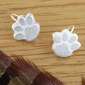 Sterling Silver Paw Print Earrings (Mexico)
