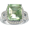 14k Gold Pink Green Amethyst 1/5ct TDW Diamond Ring