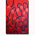 'Black Itsy Red' Hand-painted Canvas