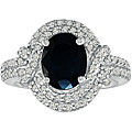 14k White Gold 5/8ct TDW Diamond Blue Sapphire Ring (I-J, I2)