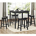 Salvador Black 5-piece Pub Set with 24-inch Stools