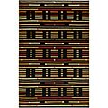 Hand-knotted Pokhara Black Wool Rug (5'6 x 8')